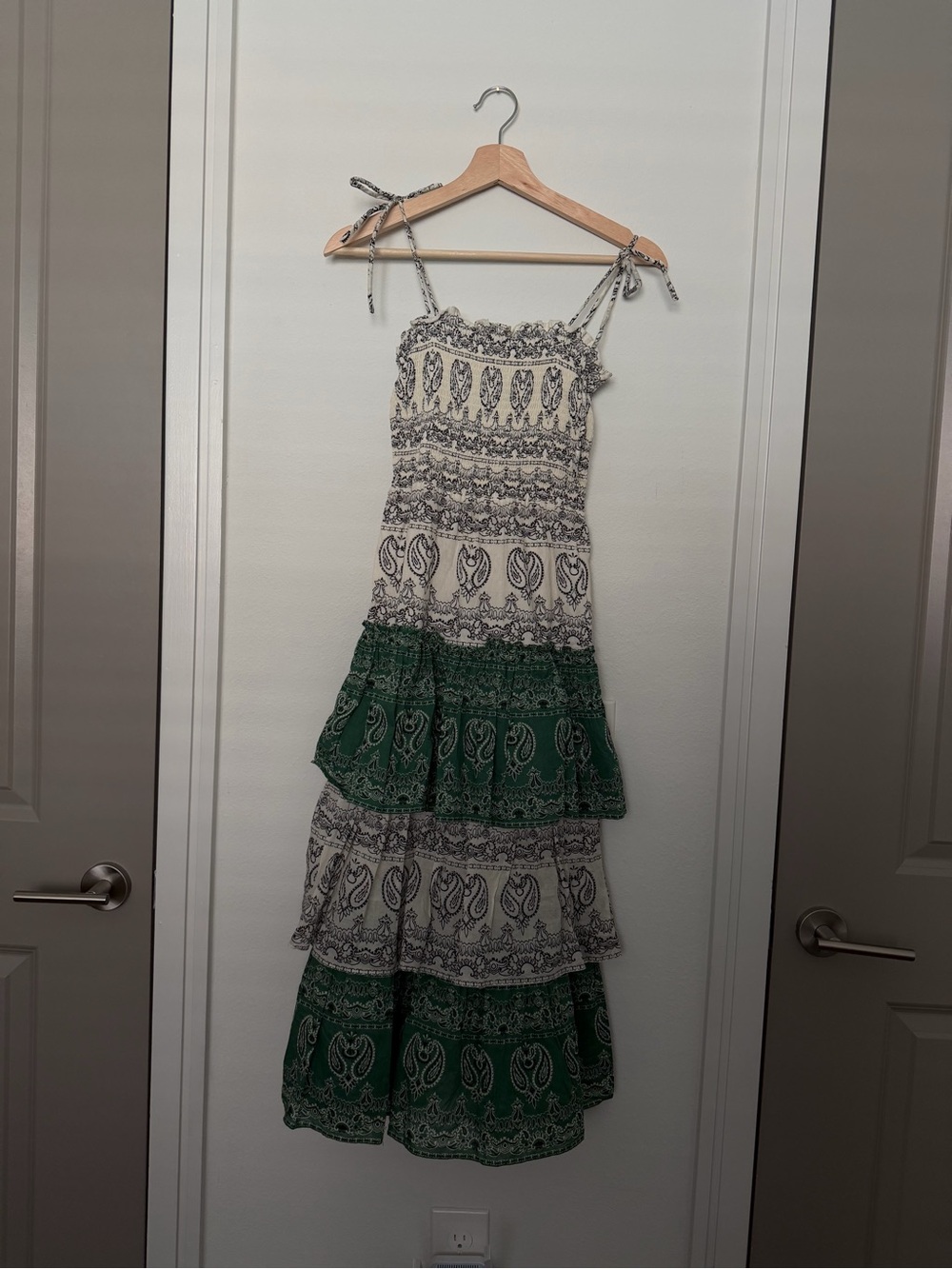 TORY BURCH • bandana green midi/maxi dress